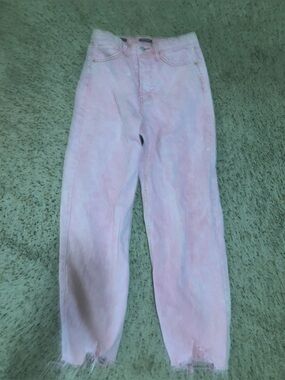 wild fable Light Pink Tie-Dye Straight Leg Jeans